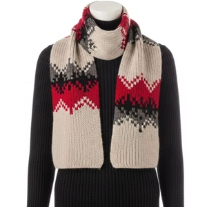 Factory Manufacture High Quality Warn Winter Knitted Neck Shawls Custom Logo Cotton Acrylic Knitted Scarf For Women - Product Image 1