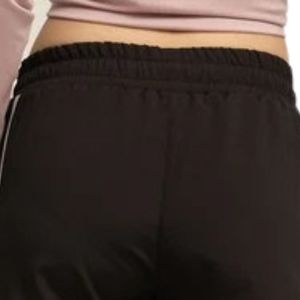 Women's Black Wide Leg Drawstring Pants <b>With</b> Side Stripe <b>Elastic</b> <b>Waistband</b> Casual Loose Fit Full Length <b>Trousers</b> - Product Image 4