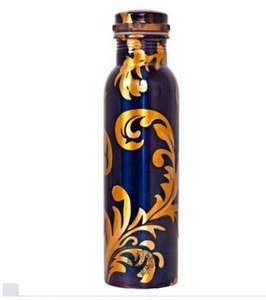 Water Storage <b>Flask</b> Decorative Golden Vine Pattern Reusable Eco Friendly Leakproof Copper <b>Bottle</b> for Home Office Travel Yoga - Product Image 2