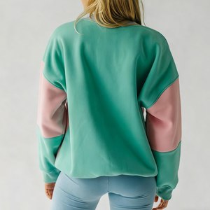 Custom Women Terry Sweatshirt Casual Long Sleeve Pullover Soft Cozy Turtleneck <b>Top</b> Relaxed Fit Everyday Fall <b>Winter</b> - Product Image 2