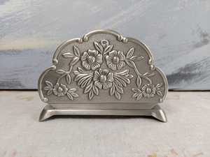 Luxury Silver Floral Metal Napkin Holder Vintage Die-Cast Table Paper <b>Tissue</b> Stand for <b>Wedding</b> Party Hotel Restaurant Decor - Product Image 1