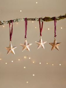 Adorno Navideño Metálico Hecho a Mano con Forma de Flor, con Cuentas y Campanas, Artesanía Decorativa Tradicional para Colgar - Product Image 2