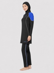 Ensemble de burkini athlétique musulman modeste deux pièces, design personnalisé, maillot de bain pour femmes, respirant, séchage rapide, haute qualité, en gros - Product Image 2