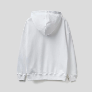 Sudadera con Capucha Extra Grande para Hombre, Color Blanco Sólido, Algodón French Terry, Estilo Casual para Otoño, Corte Regular, Tejido de Punto - Product Image 1
