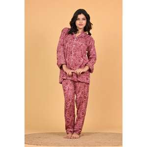 Ensemble de pyjama d'été pour femmes en poly crêpe imprimé, doux, respirant, décontracté, léger, confortable, élégant, idéal pour la détente - Product Image 2