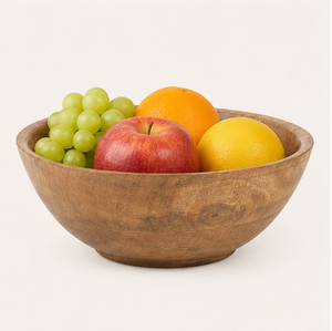 Bol en bois d'acacia naturel artisanal pour servir des salades et des fruits, écologique, en bois dur massif, grand bol à mélanger pour la maison - Product Image 2