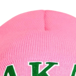 AKA Pink Beanie Embroidered Knit <b>Hat</b> <b>Warm</b> Winter Cap Stylish Streetwear Fashion Accessory Comfortable Fit - Product Image 5