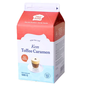 ราคาขายส่ง ผลิตแบบ OEM/ODM ครีมเทียมสำหรับเครื่องดื่ม ฮาลาล รสท๊อฟฟี่คาราเมล ครีมสำหรับของหวาน กาแฟ และชานม 500 กรัม - Product Image 1