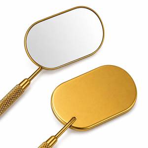 Espejo de Maquillaje de Aumento de Lujo, Montado en la Pared, de Acero Inoxidable, con Mango Texturizado para Extensiones de Pestañas y Aplicación Precisa - Product Image 4