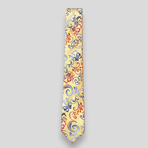 Cravate de luxe multicolore à motifs floraux et cachemire pour hommes |   Cravate de créateur en jacquard tissé de qualité supérieure pour occasions formelles, mariages et fêtes, idéale comme cadeau - Product Image 1