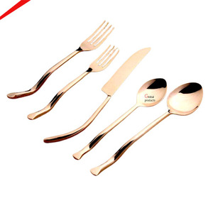 Juego de Cubiertos de Acero Inoxidable con Acabado en Cobre, para Eventos, Fiestas, Vajilla Decorativa, Juego de Cubiertos Elegantes, Cuchara y Cuchillo - Product Image 1