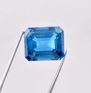 Tourmaline bleue naturelle de couleur bleu bleuet, taille radiant, taille maîtresse, certifiée GIA, pierre précieuse en vrac pour la fabrication de bagues et de bijoux - Product Image 2