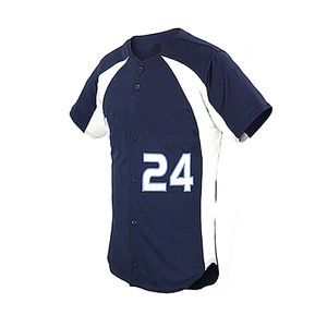 Ensemble d'uniformes de baseball personnalisés pour hommes, maillot et pantalon bleu marine et blanc, taille personnalisée, polyester respirant, toutes saisons - Product Image 2