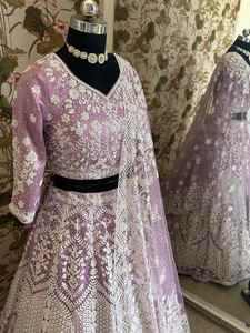 Vestido de Novia de Encaje con Manga Larga, Chifón, Lentejuelas y Bordado, Diseño Elegante de Sirena, Talla Grande para Mujer, Musulmán, Pakistaní - Product Image 5