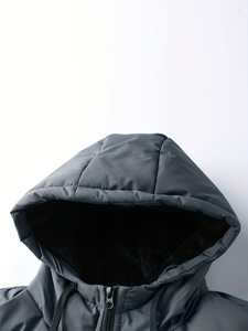 Veste matelassée pour homme, chaude, d'hiver, rembourrée, à capuche, décontractée, pour l'extérieur - Product Image 4