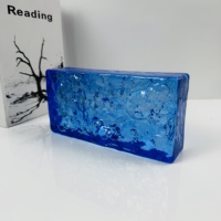 Bloc de verre texturé bleu glace, verre givré, directement du fabricant, pour la décoration murale des halls d'hôtel