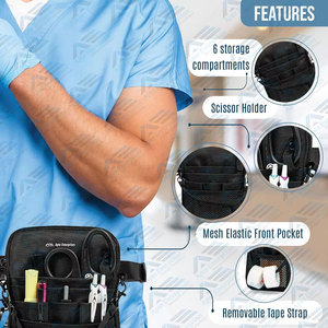 Medical Gear Pockets Tape Holder and Utility Storage for Stethoscopes Bandage Scissors Black <b>Nurse</b> Fanny Pack - Product Image 4