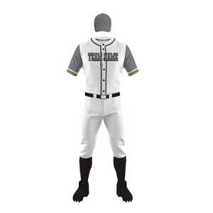 Uniformes de baseball personnalisés pour adultes, unisexes, 100% Polyester, vêtements de sport confortables à col en v de haute qualité, nom et numéro personnalisés - Product Image 1