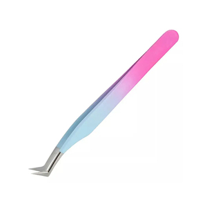 Meilleures pinces à épiler professionnelles en acier inoxydable pour extensions de cils, pointes en fibre, couleur or - Product Image 2