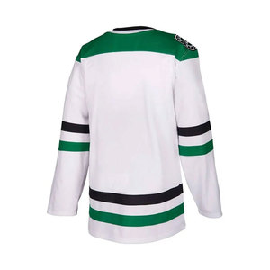 เสื้อฮอกกี้น้ำแข็งสีขาวสำหรับผู้ชาย แขนยาว ปักโลโก้แบบ 3 มิติ ผ้าฝ้าย/ใยไผ่ ระบายความชื้นได้ดี ปรับแต่งชื่อทีมและหมายเลขได้ - Product Image 4