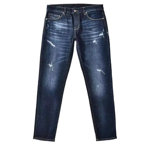 Jeans de mezclilla de punto de pierna ancha para hombre al por mayor, tiro medio, ajuste holgado, lavado claro, estilo urbano Y2K, personalizado OEM ODM - Product Image 1
