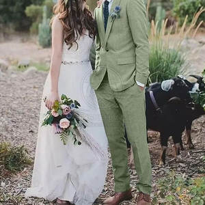 Costume de mariage pour homme de style moderne, veste et pantalon sur mesure avec doublure douce pour les occasions de mariage - Product Image 6