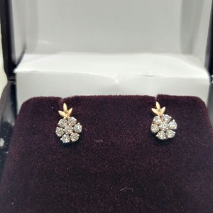 14K Solid Rose Gold 0.35ct Lab Grown Diamond Floral Cluster Stud <b>Earrings</b> Wedding Elegant Jewelry Gift for Women - Product Image 4