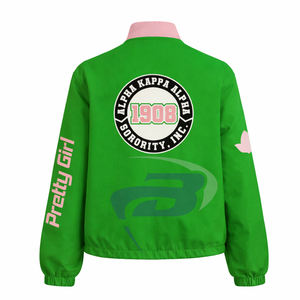 Chaqueta de Carreras de Sarga de Algodón Alpha Kappa Alpha AKA Sorority para Mujer, Chaqueta de Motociclismo de Alto Rendimiento y Velocidad - Product Image 3