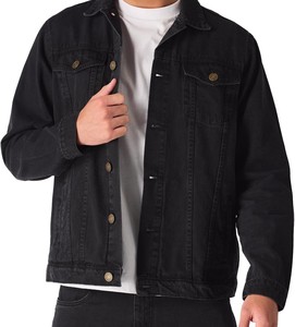 Veste en jean durable pour homme – Veste en jean noire en coton de qualité supérieure pour homme, idéale pour les activités de plein air, les voyages et un style décontracté - Product Image 5