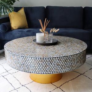 Mesa con Incrustaciones de Hueso de ILAHI, Diseño Moderno con Detalles de Ágata, Almacenamiento Portátil, Muebles para el Hogar - Product Image 4
