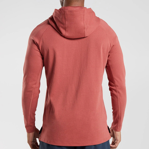 Camiseta Deportiva Casual para Hombre, con Capucha, Manga Larga, Ajustada, Color Rojo Sólido, Tejido Transpirable de Poliéster, para Todas las Temporadas - Product Image 2