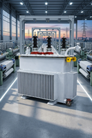 Transformateur de distribution électrique refroidi à l'huile de 800 KVA avancé, tension d'entrée 20 KV, sortie secondaire 400V, fréquence 50 Hz