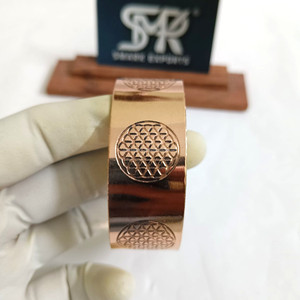 Bracelet jonc en cuivre magnétique classique Kada fait à la main réglable en cuivre pur bracelet de guérison bijoux de thérapie pour le bien-être - Product Image 4