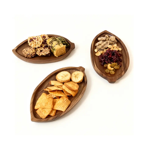 Wood Dry Fruit Tray With Handle Rustic Design Fruit Theme Decorative Platter Luxurious Wood Dry Fruit Tray - Product Image 4