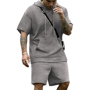 Conjunto Deportivo de 2 Piezas para Hombre, Sudadera con Capucha, Pantalones Cortos Deportivos Casuales - Product Image 1