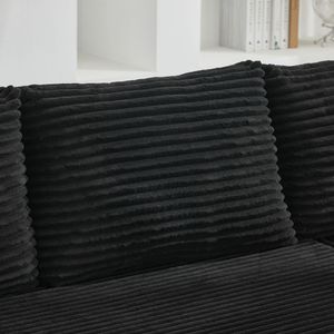 Divano Componibile Modulare Nero a Posto Singolo per Soggiorno, Trasformabile in Divano a L e a U - Product Image 3