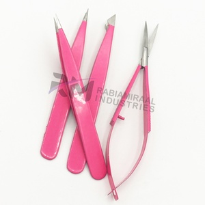 Pinza para Cejas de Acero Inoxidable con Punta Plateada y Recubrimiento en Polvo Rosa Oscuro, Producto Más Popular de RMI - Product Image 3