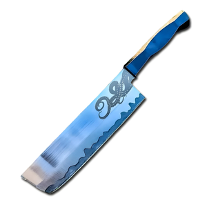 มีดปังตอเหล็กดามัสกัสลายปลาหมึกสีน้ำเงิน Prestige Blades ขนาด 12 นิ้ว ด้ามเรซิ่นตีขึ้นรูปด้วยมือ ผิวขัดเงา มีดทำครัว - Product Image 1