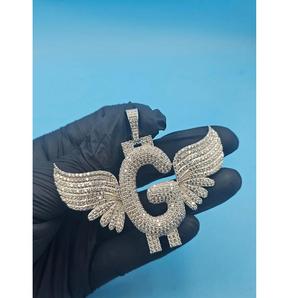 Elegante Colgante Unisex de Plata con Moissanita 925, Joyería Hip Hop de Lujo para Uso Diario, Regalo de Moda Brillante - Product Image 1