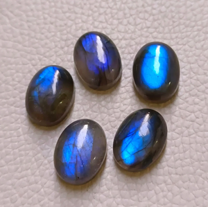 Cabochon ovale en labradorite bleue naturelle 12x16mm, pierre précieuse lâche polie à reflets vifs pour la fabrication de bijoux, lot en gros - Product Image 2