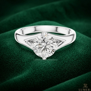 Anillo de Compromiso Solitario con Diamante Cultivado en Laboratorio, Corte Brillante Clásico, Oro Blanco de 9K, 10K, 14K, 18K, Certificado IGI, Anillo Unisex de Lujo - Product Image 1