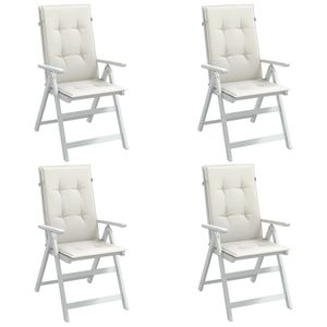 Cuscini per sedie con schienale alto in tessuto Melange crema 4 pezzi 47.2 "x 19.7" x 1.6 "rivestimenti per sedili e cuscini - Product Image 1