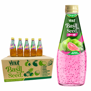 Guava Basil Seed Drink 290ml - Vietnam, OEM/ODM, Chia Seeds, <b>Sugar</b>-Free, Private Label & Free Sample - Product Image 1