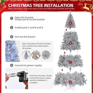 Árbol de Navidad Artificial Preiluminado de 8 Pies con 1350 Puntas de Ramas y 500 Luces, Árbol de Pino Articulado con Control Remoto, Decoración Navideña - Product Image 6