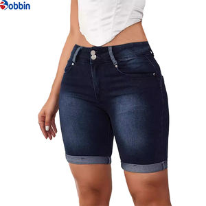 Shorts Casuales de Mezclilla para Mujer, de Alta Calidad, Cómodos, Color Personalizado, Transpirables, con Bolsillos, Corte Recto, Cintura Alta, Lavado Desgastado - Product Image 6