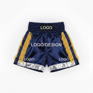 Shorts d'entraînement Muay Thai professionnels Hip Hop, broderie traditionnelle de boxe thaïlandaise, satin léger, shorts de kickboxing Muay Thai - Product Image 4