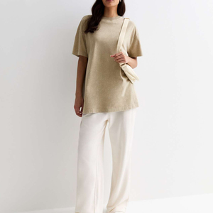 เสื้อยืดวินเทจทรงหลวมสบายๆ สำหรับไลฟ์สไตล์กลางแจ้งและสตรีทแวร์ ผู้หญิง เสื้อยืดผ้าฝ้ายลายฟอกสีสุดเทรนดี้ สไตล์ลำลอง - Product Image 2