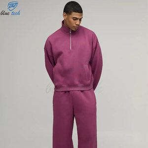 Ensemble survêtement streetwear personnalisé pour homme – Sweat-shirt demi-zip et pantalon – Confortable, décontracté, sportswear, usage quotidien, imprimé logo 100% - Product Image 4