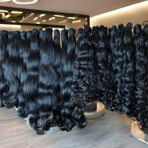 Cabello Humano Virgen Indio Remy Natural, con Doble Trama a Máquina, Cutícula Alineada, en Paquetes, Rizado, Color Negro - Product Image 2