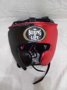 No Boxing No Life, protège-tête de boxe professionnel intégral, rembourré, protection des joues et du menton, équipement d'entraînement, ajustement en cuir réglable - Product Image 2